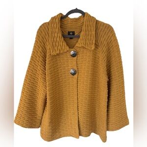 JM Collection Golden Textured Knit Jacket
